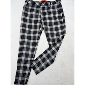 YoungLA 614 Dapper Dress Pants 38x32 B/W Plaid Stretch Slim Blokecore NWT
